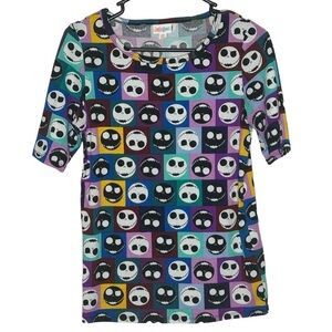 Lularoe x Disney Nightmare Before Christmas Jack Skellington Color Block Tee